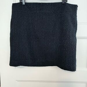 LOFT Black Textured Mini Skirt
